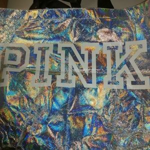 PINK tote thin holographic bag
